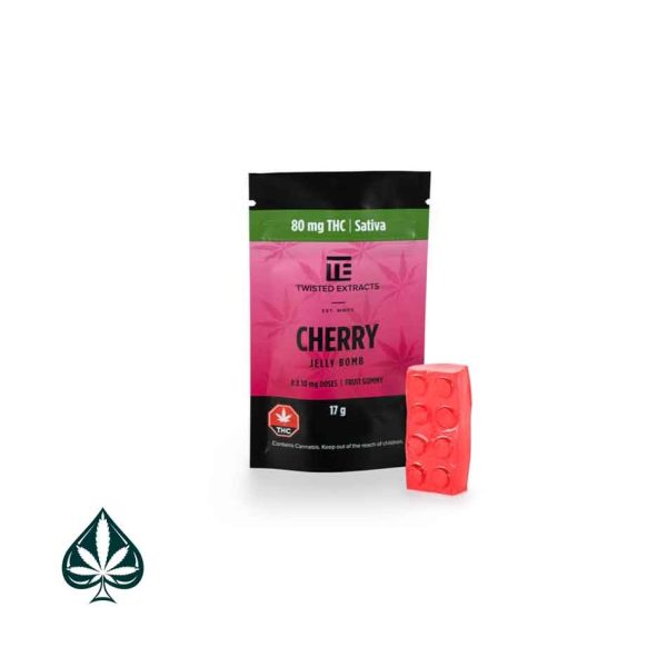 BLACK CHERRY JELLY BOMB 80MG THC BY TWISTED EXTRACTS
