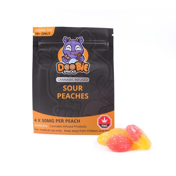 Sour Peaches 200MG THC By Doobie Snacks