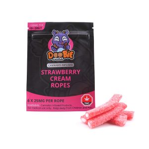 Strawberry Cream Ropes 150MG THC Gummy By Doobie Snacks