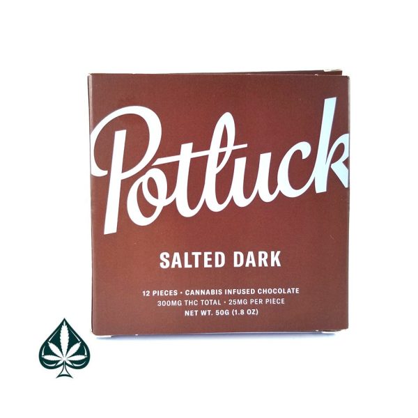 Salted Dark 300MG THC Chocolate Bar By Potluck Extracts