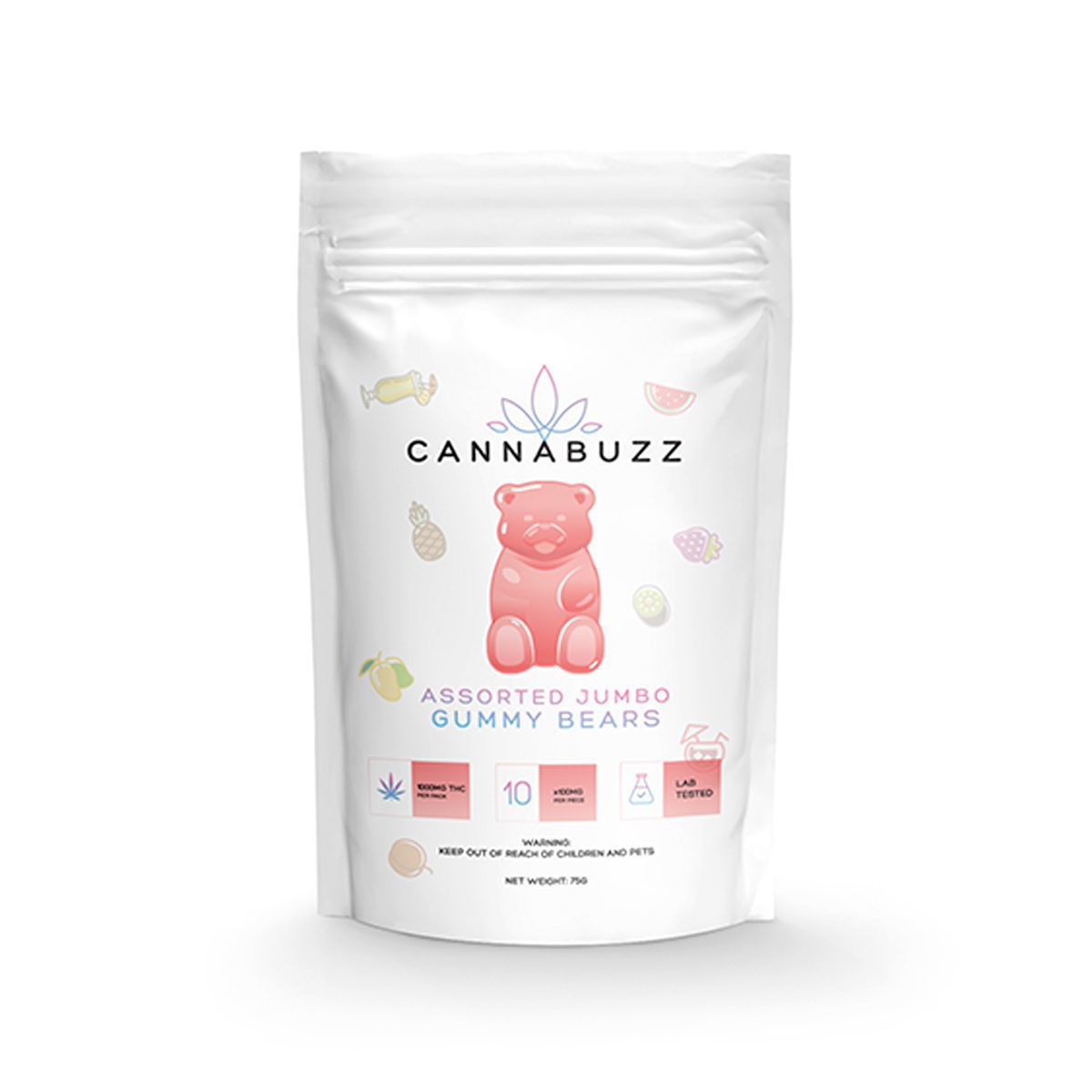 Assorted-Jumbo-Gummy-Bears-1000MG-By-CannaBuzz