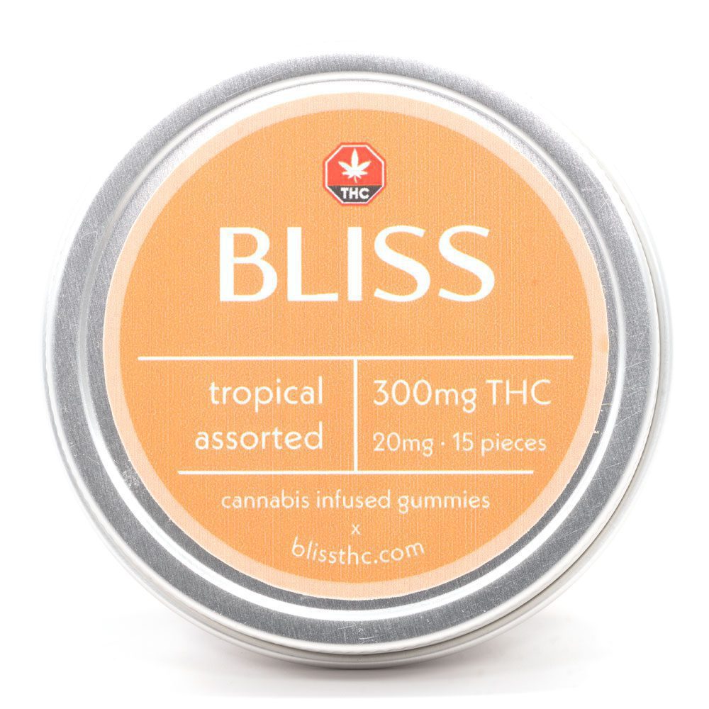 Bliss-Cannabis-Infused-Gummies-300MG-THC-Tropical-Assorted