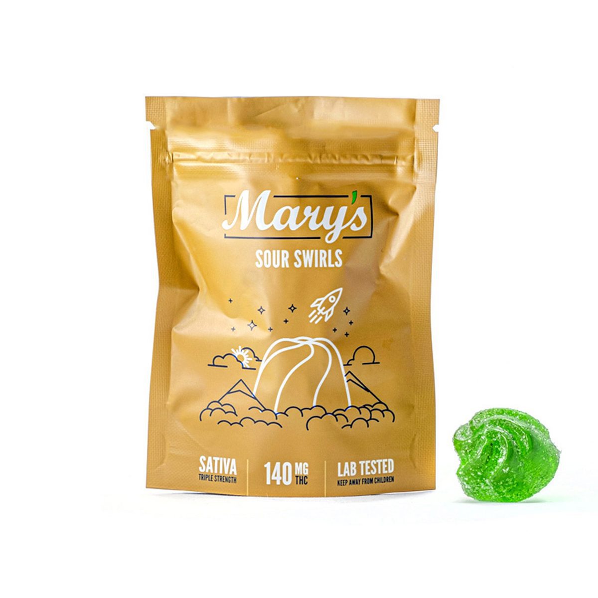 Buy Sour Swirls Sativa 140mg THC By Mary's Medibles