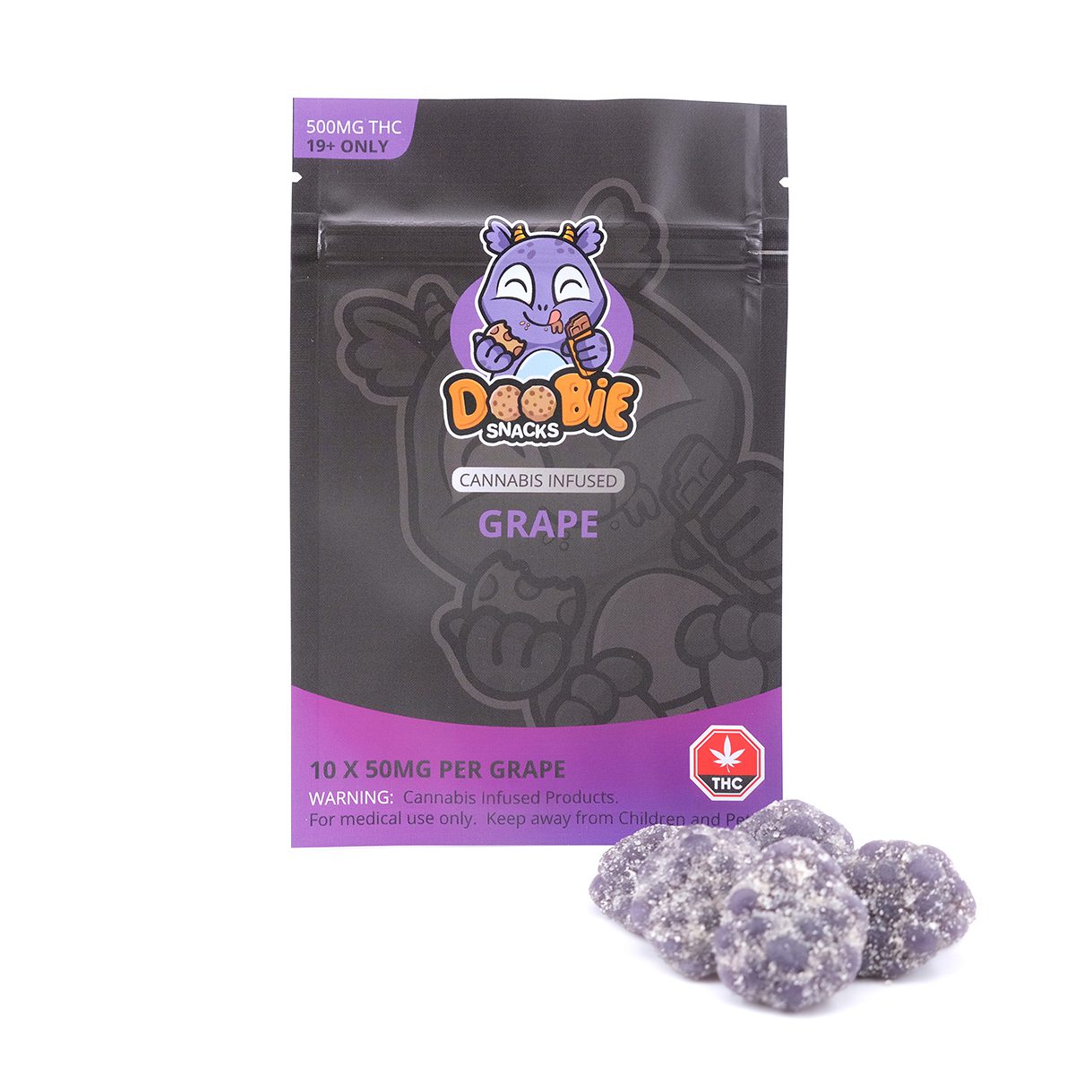 Grape-500MG-THC-Gummy-By-Doobie-Snacks