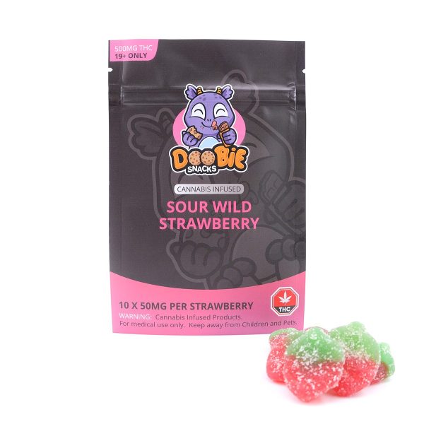 Buy Sour Wild Strawberry 500MG THC Gummy By Doobie Snacks