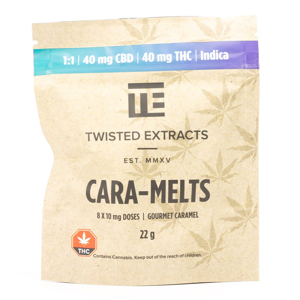 Indica 1:1 Cara-Melts 40mg THC: 40mg CBD = 80mg By Twisted Extract