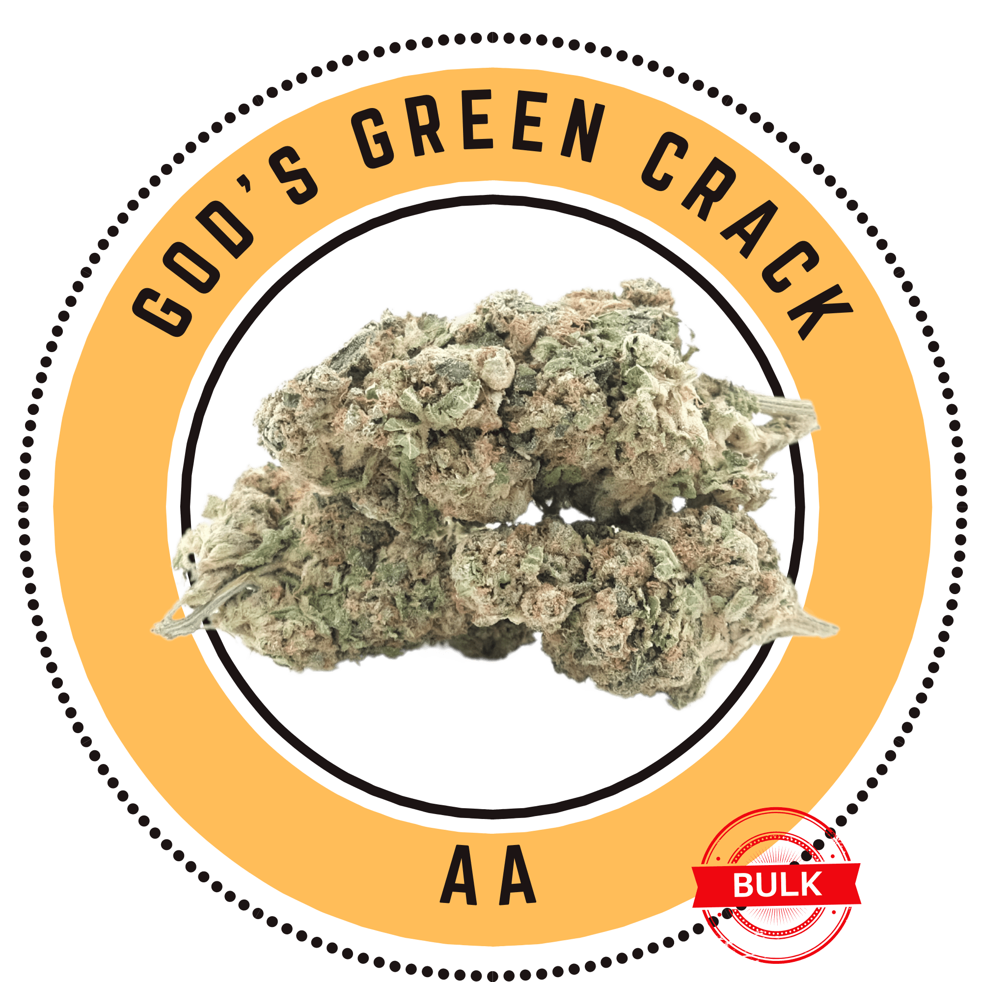 God's Green Crack (AA) - Indica Dominant Hybrid - Bulk