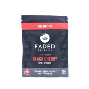 Black Cherry Jelly Blocks 360mg by Faded Edibles