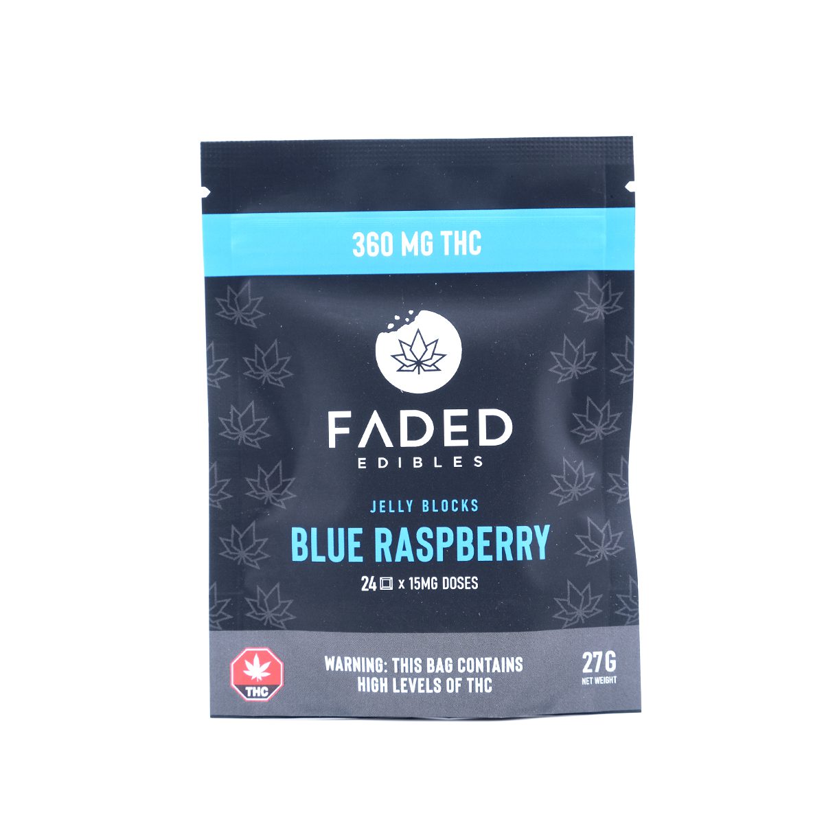 Blue Raspberry Jelly Blocks 360mg by Faded Edibles