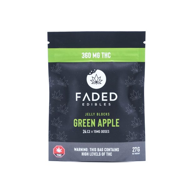 Green Apple Jelly Blocks 360mg by Faded Edibles