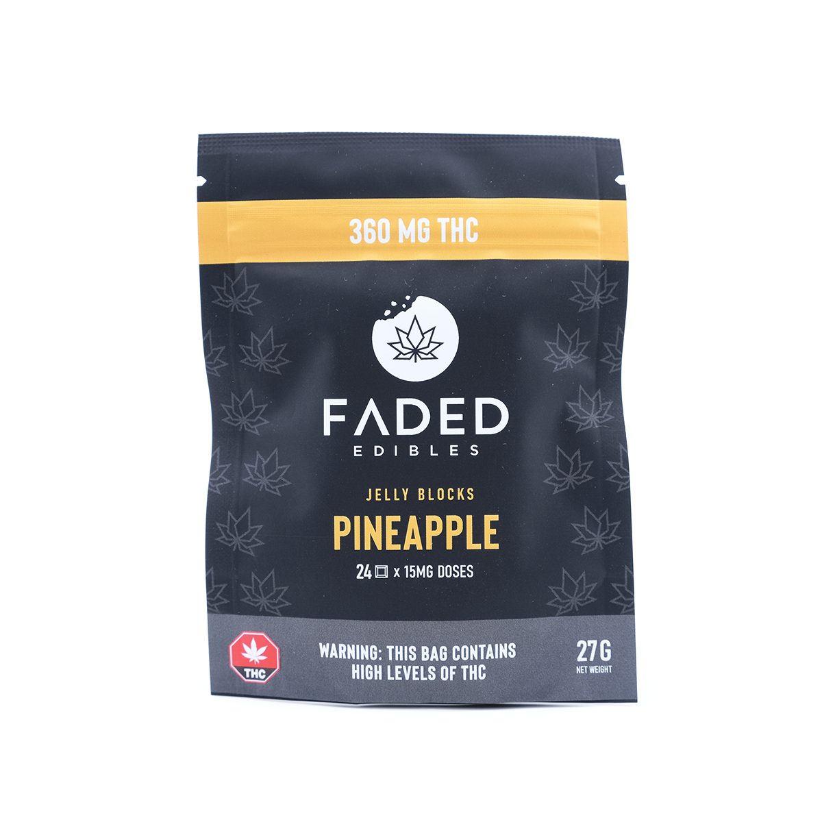 Pineaplle Jelly Blocks 360mg by Faded Edibles