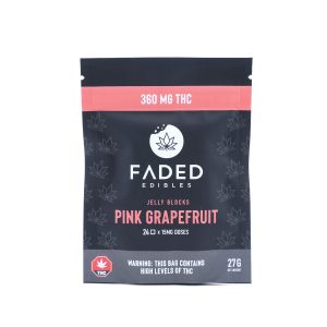 Pink Grapefruit Jelly Blocks 360mg by Faded Edibles