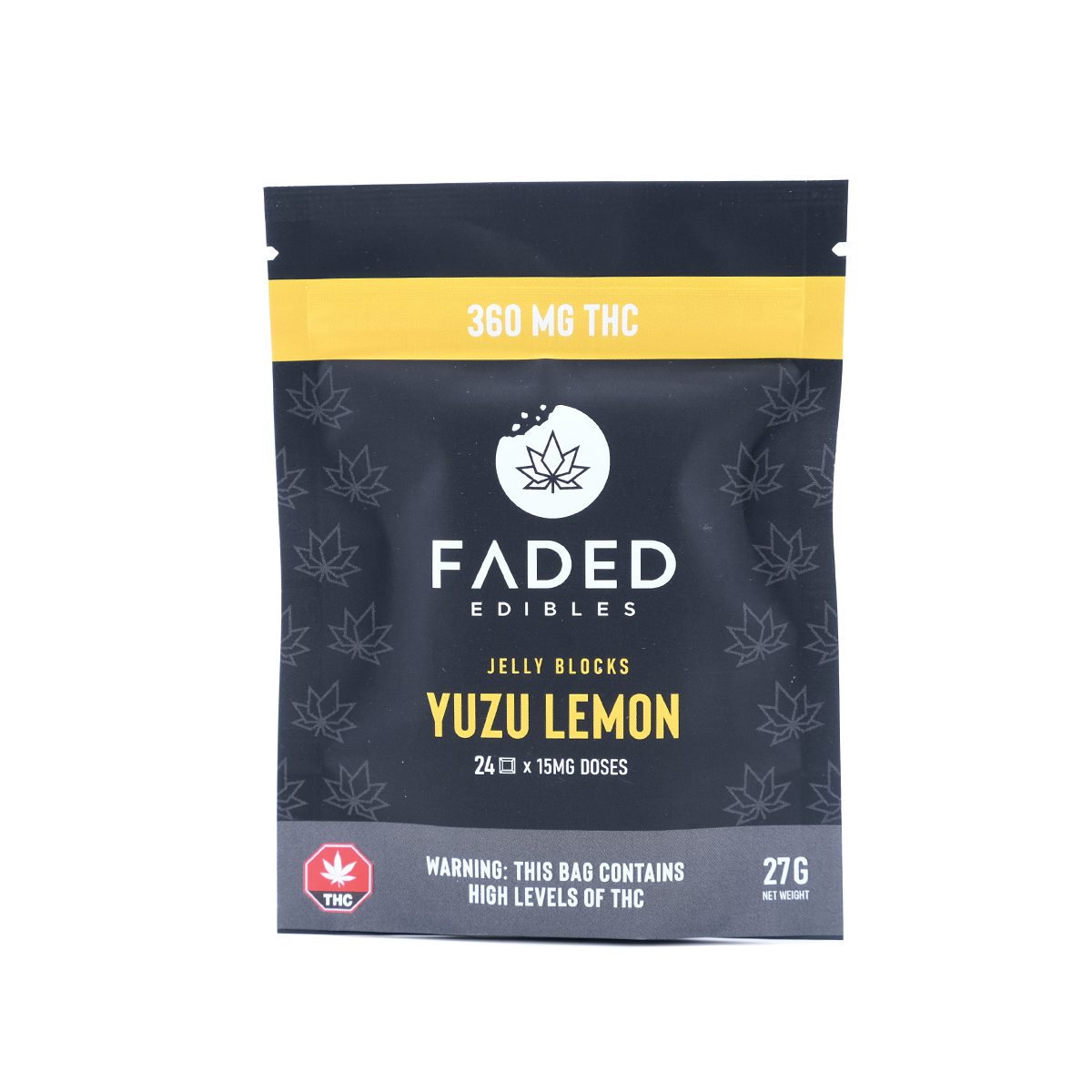 Yuzu Lemon Jelly Blocks 360mg by Faded Edibles