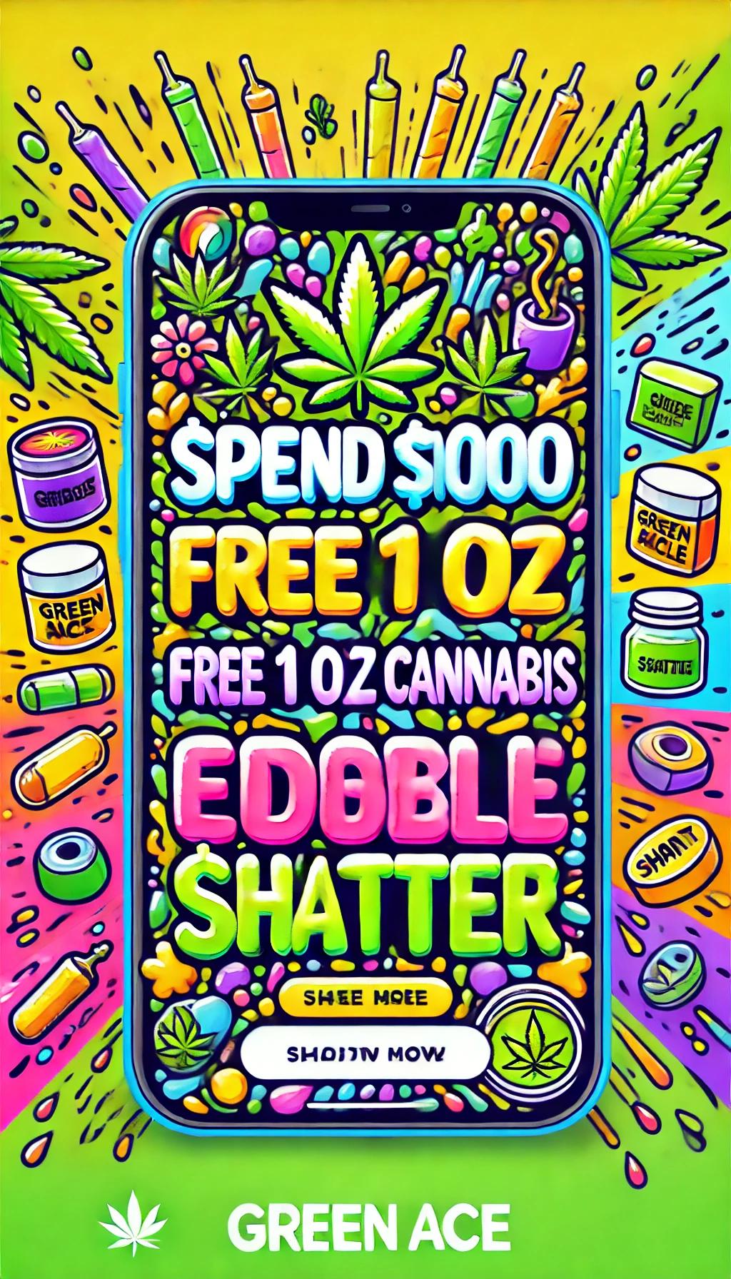 Spend 1000 Free 1 Oz Cannabis Edible Shatter
