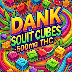 Dank Sour Fruit Cubes 500mg THC