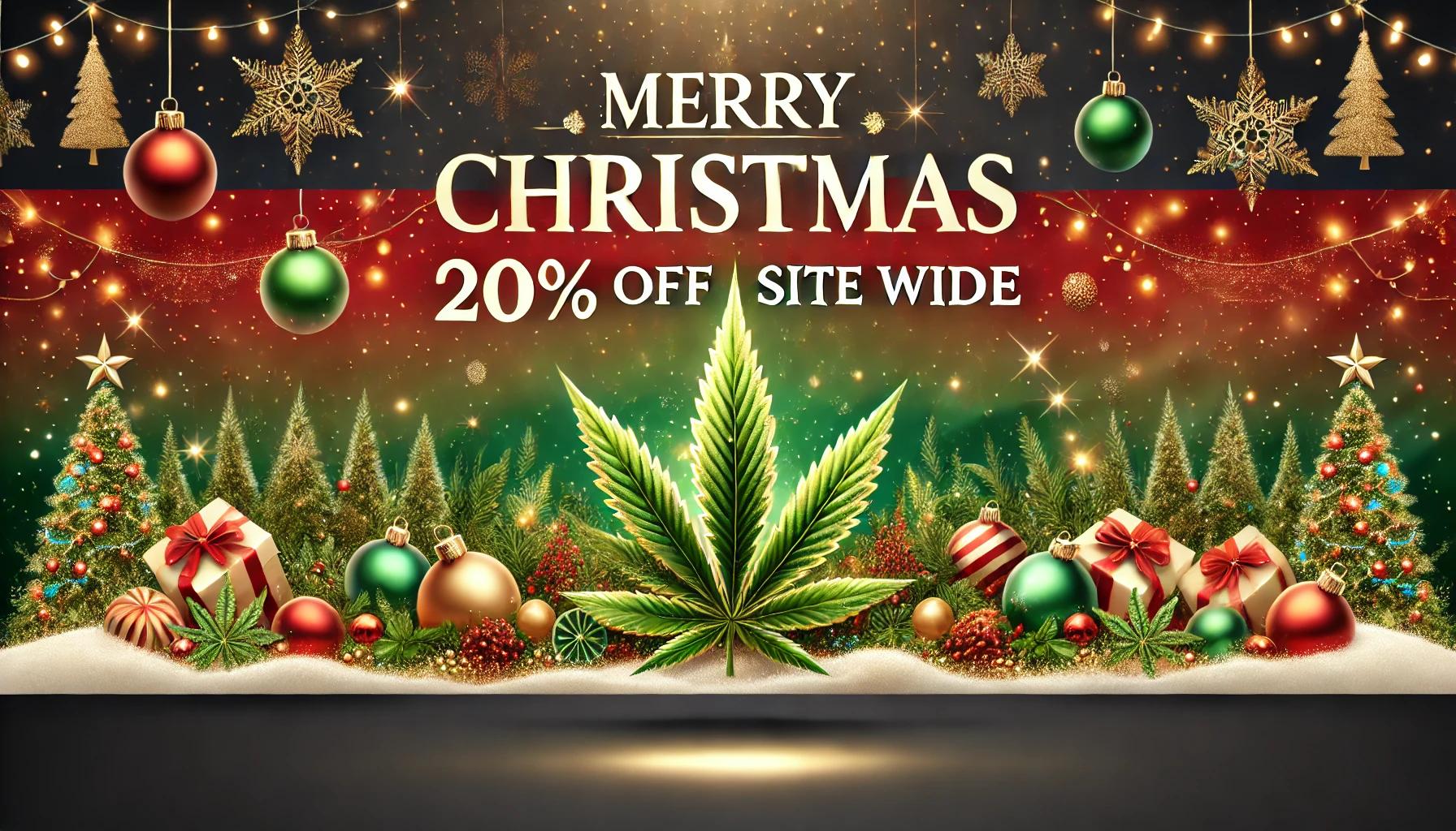 merry christmas cannabis banner